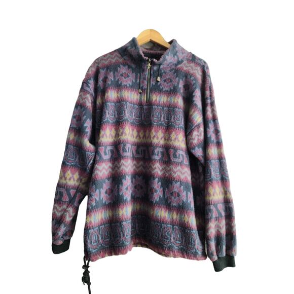Impact Vintage 90s Fleece Streetwear Mens Medium Aztec Southwestern Sweatshirt